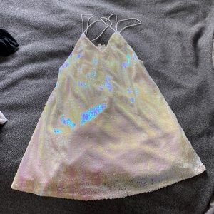 Sexy White Sequin Mini Dress